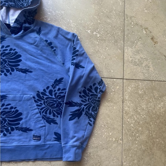 Patagonia Womens Organic Cotton Blue Valley Sweatshirt Hoodie Sweater Size Large - Picture 2 of 5